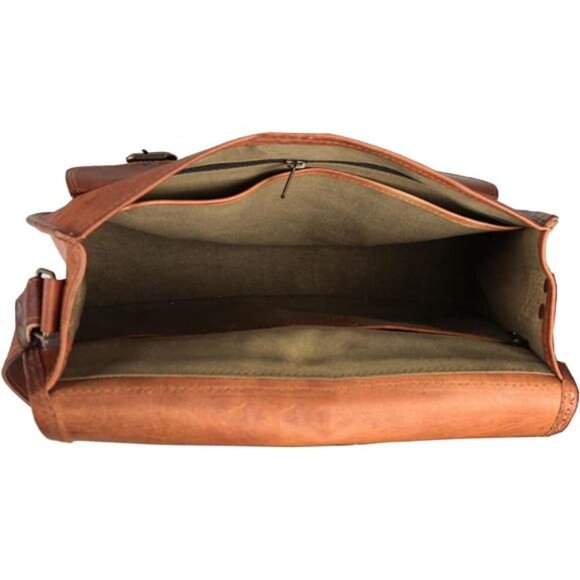 Leather shoulder bag crossbody tote satchel purse womens travel handbag brown - Picture 3 of 7